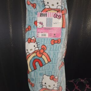 Hello Kitty Blue rainbow plush blanket